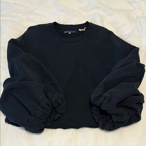 Levi's Black Puffy Sleeve Cropped Sweatshirt